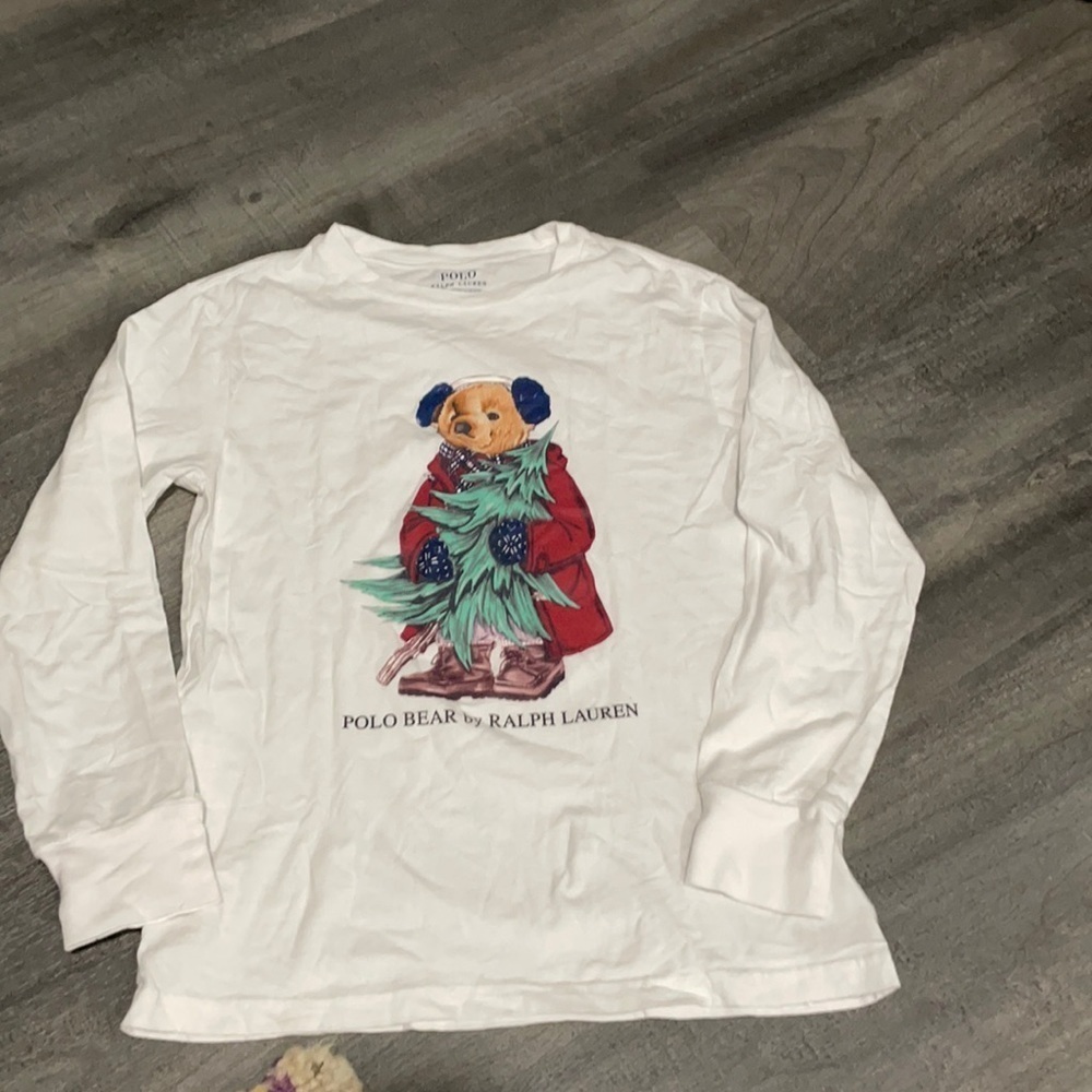 Polo Ralph Lauren Christmas Bear White Tee Shirt
